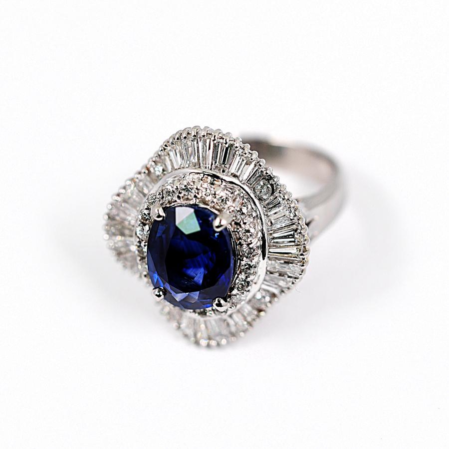 ハイジュエリー】 フィリグリー細工 ロイヤルブルーサファイア 4.09ct