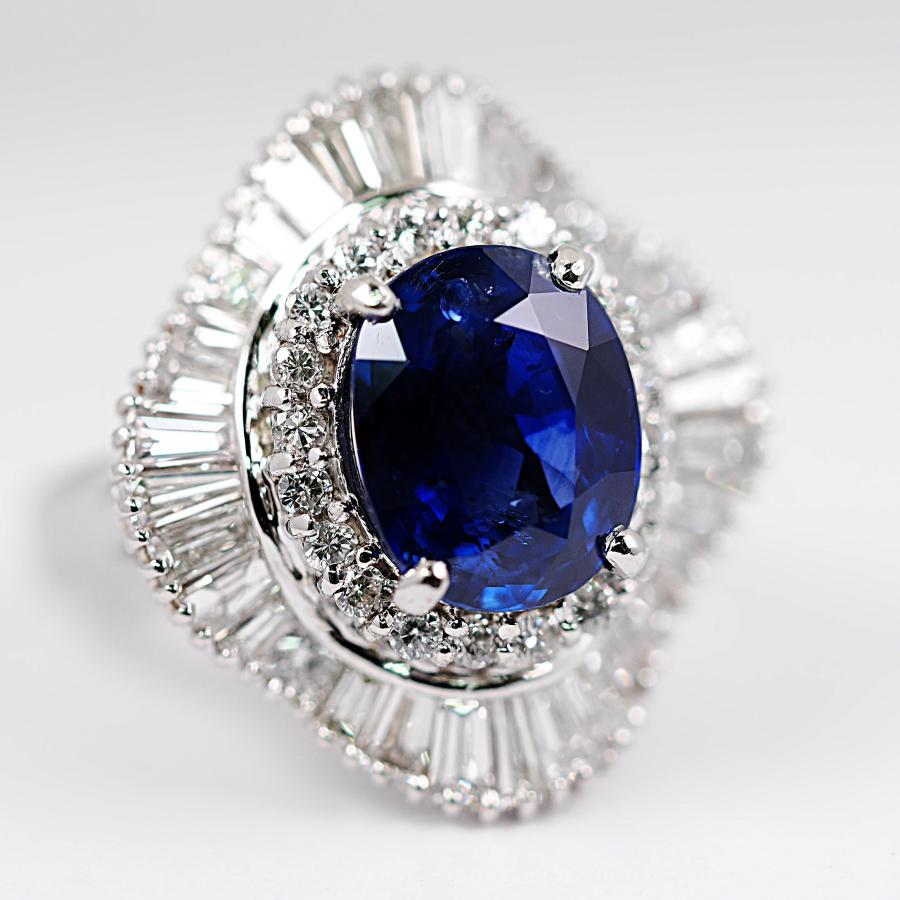 ハイジュエリー】 フィリグリー細工 ロイヤルブルーサファイア 4.09ct