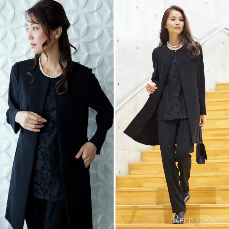 喪服 レディース パンツ ブラックフォーマル 礼服 パンツスーツ 50代