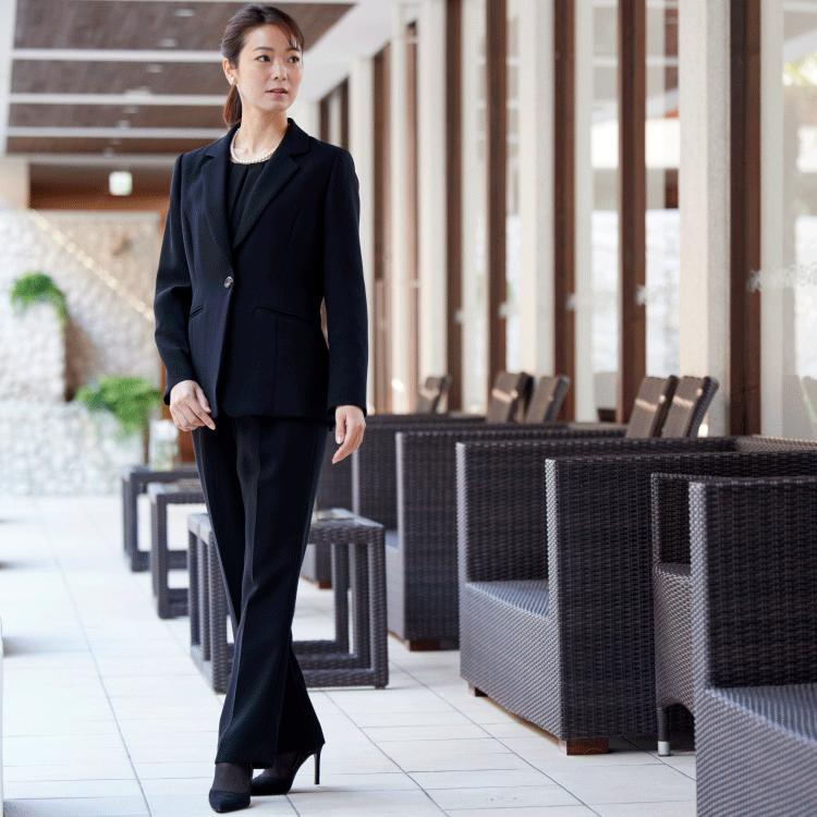 喪服 レディース パンツ パンツスーツ 礼服 ブラックフォーマル 50代