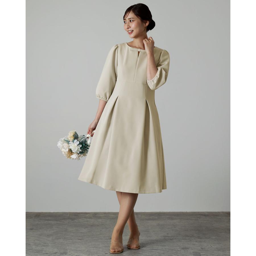 新品未使用　レジーナ　キレイ　ワンピ　アン　洗えるワンピ　オフホワイトM ワンピース ラ・ドンテル】お色展開：ホワイト ／ サイズ展開