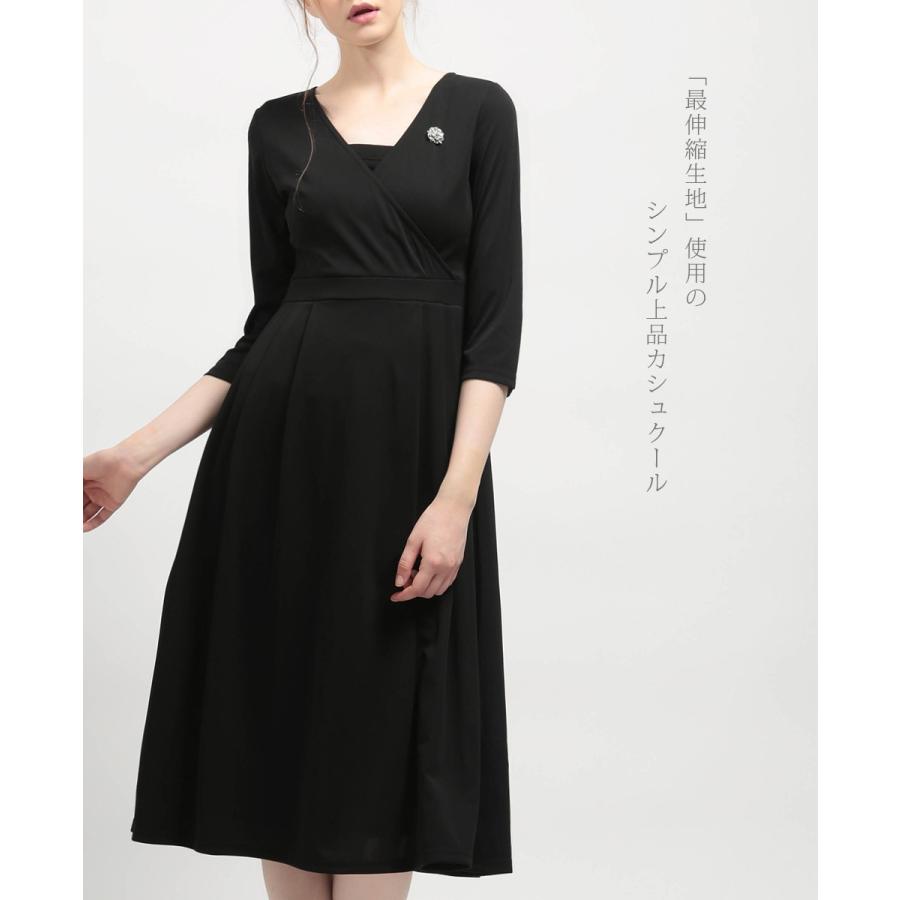 ワンピース レディース ロング ロング カシュクール ワンピース 15 I18 フォーマル 上品 きれいめ シンプル 春夏 夏 秋 結婚式 黒 ネイビー 30代 40代 七分袖 55 レジーナ 神戸ワンピース ヤフー店 通販 Yahoo ショッピング