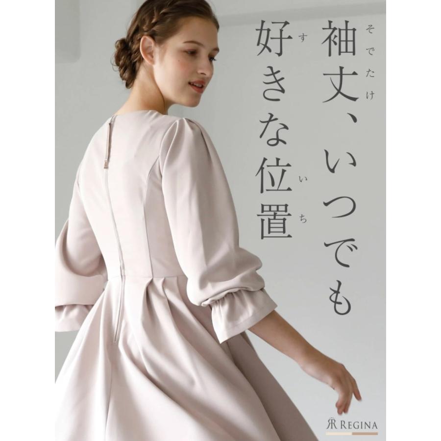 ワンピース レディース フォーマル ワンピース ギャザー スリーブス 55 K21 秋 冬 大人 上品 エレガント シンプル 結婚式 発表会 演奏会 55 K21 レジーナ 神戸ワンピース ヤフー店 通販 Yahoo ショッピング