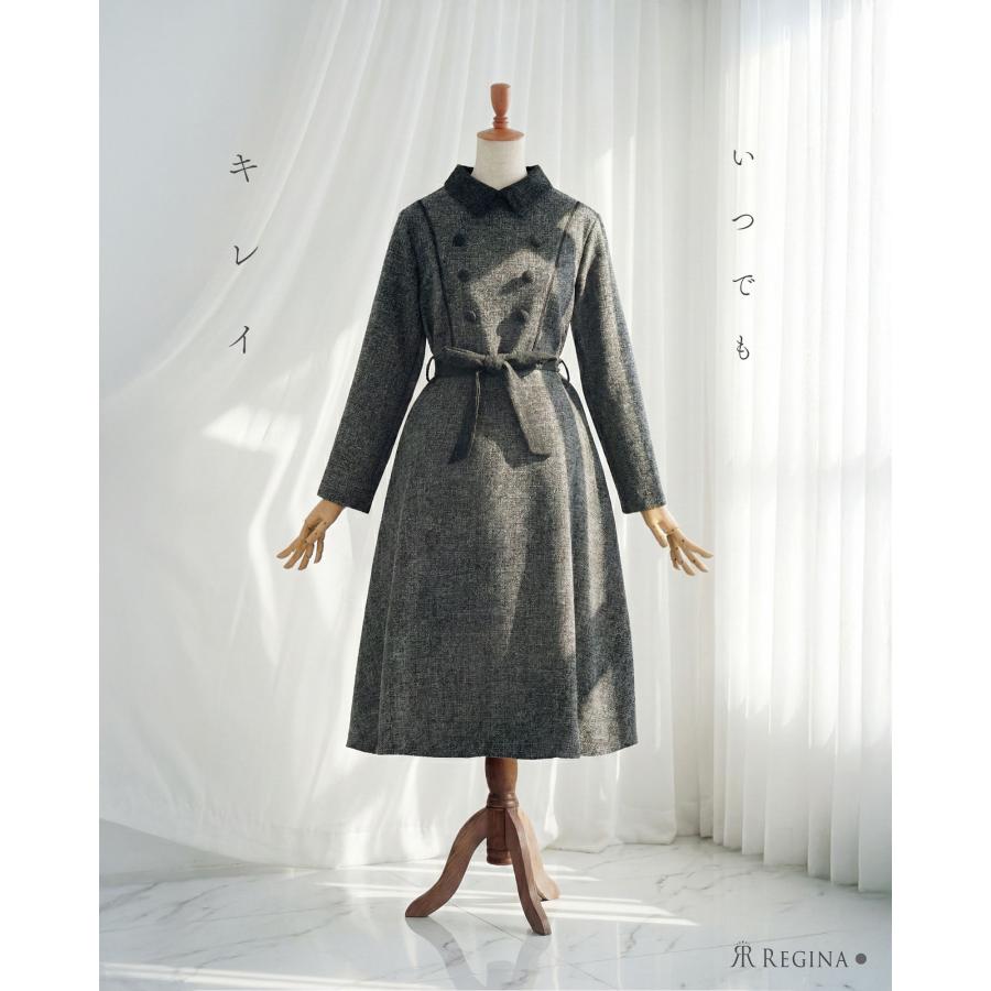 【美品】Rene ルネ フレアワンピース グレー ノースリーブ 上品 きれいめ REGINA RISURRE（レジーナリスレ） 【リル フレア ワンピース】春 秋