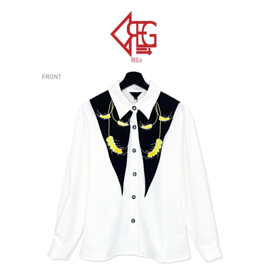 Regit 麦刺繍ブラウス 韓国 ファッション 服 ブラウス ユニーク ブラウス かわいい 個性的なデザイン 白ブラウス 優雅 着回し プチプラ Ttb006 Reg It 通販 Yahoo ショッピング