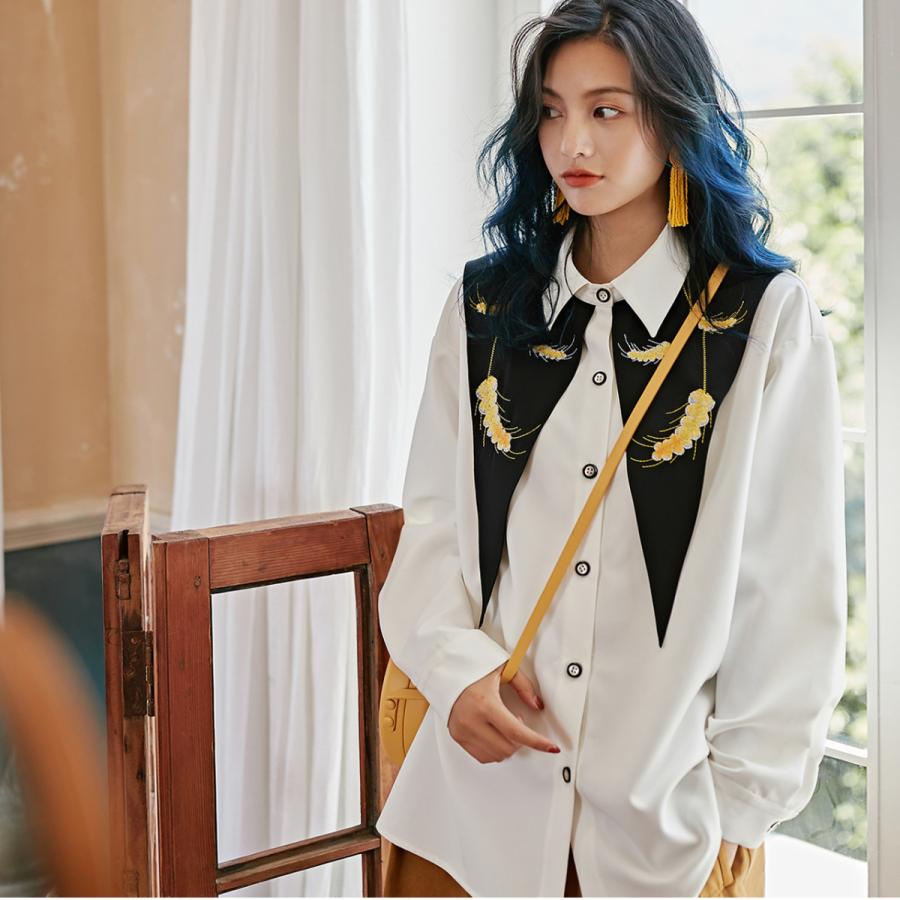 Regit 麦刺繍ブラウス 韓国 ファッション 服 ブラウス ユニーク ブラウス かわいい 個性的なデザイン 白ブラウス 優雅 着回し プチプラ Ttb006 Reg It 通販 Yahoo ショッピング