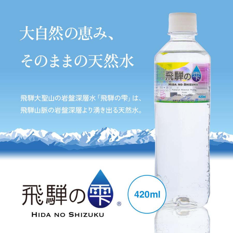 【1本あたり70円】水 420ml 28本 天然水 ミネラルウォーター 飛騨の雫 軟水 北アルプス 飲料水 水 国産 岐阜県産 防災 備蓄 |  | 01