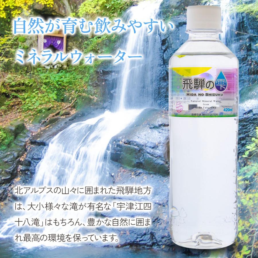 【1本あたり70円】水 420ml 28本 天然水 ミネラルウォーター 飛騨の雫 軟水 北アルプス 飲料水 水 国産 岐阜県産 防災 備蓄 |  | 03