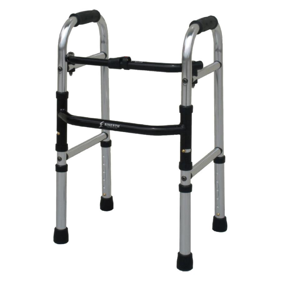 ローラー式歩行補助器 歩行器 スチールパイプ 折りたたみ式 4輪 歩行器