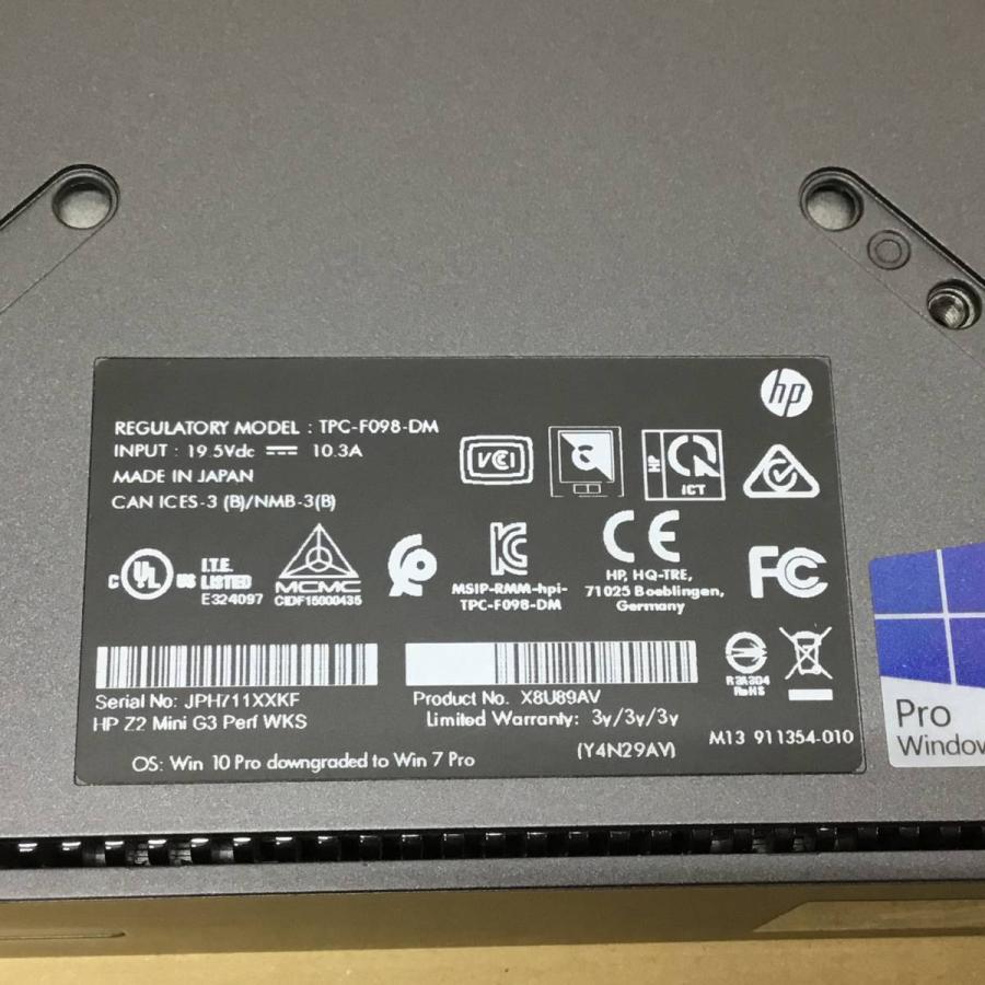 hp - オフィス付 ＨＰ ワークステーション Z2G3MINI X(E3-1225V5)4C-3.3GHZ 16GB 1256GB(HDD1000GB+SSD256GB) WIN11P 新品KB.MU付 オフィス付 HP ワークステーション Z2G3MINI X(E3-1225V5)4C