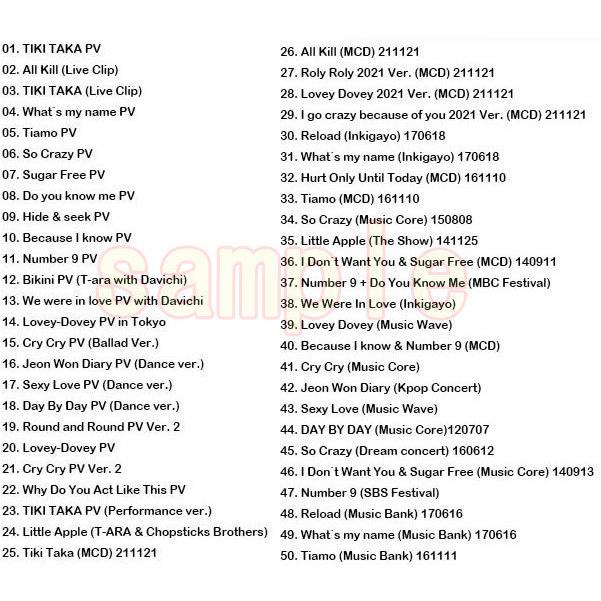 韓流DVD】T-ARA ティアラ[ 2021 PV＆TV LIVE COLLECTION