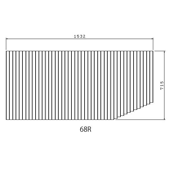 お風呂のふた トクラス (旧ヤマハ)新68R【新品番】FFMBDW1A1 ヤマハシステムバス用 風呂ふた 巻きふた 【寸法】W1532mm×D715mm（旧品番: GFFMBDW1AX）｜rehomestore