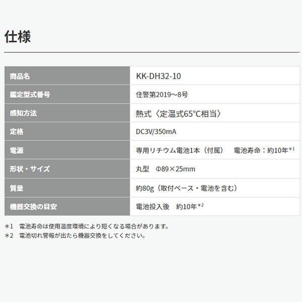 [KK-DH32-10] マックス(MAX) 火災警報器 熱式 外形Φ89 リチウム電池10年タイプ 国家検定品｜rehomestore｜03