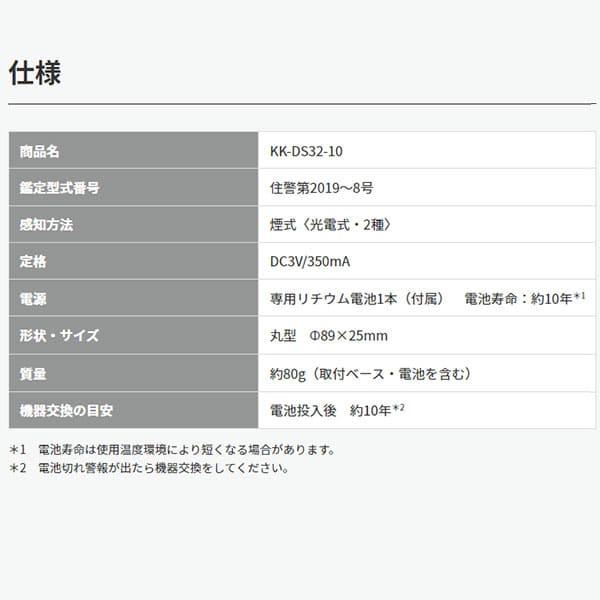 マックス（MAX） [KK-DS32-10] 火災警報器 煙式 外形Φ89 リチウム電池