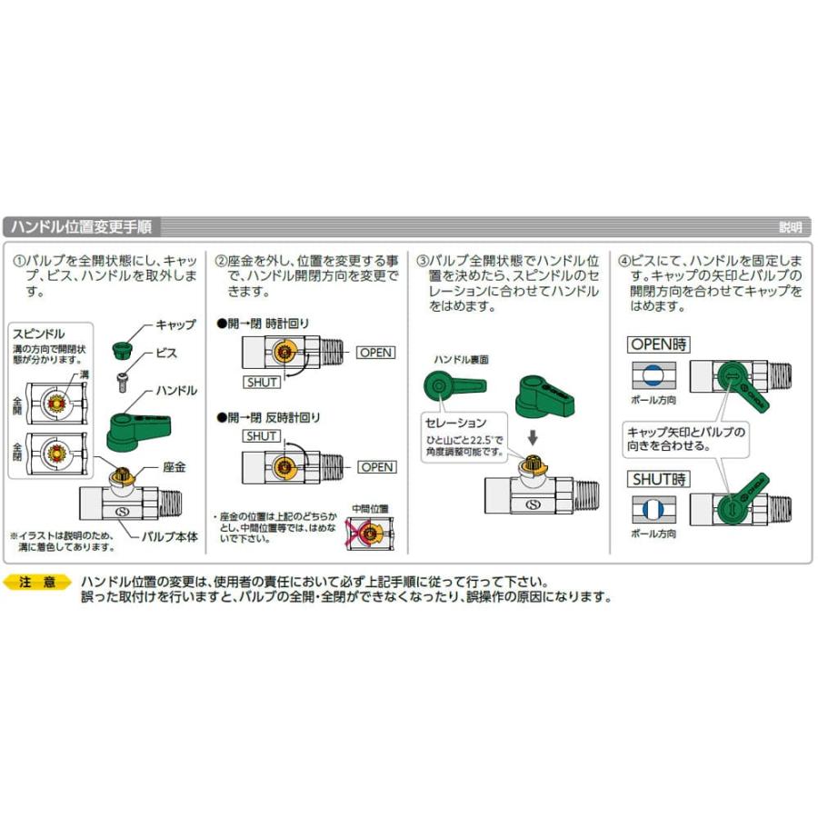 【ML6-0809】オンダ製作所 ボールバルブ フリーボール ML6型 Rねじ×ホースジョイント 呼び径1/4×9 大ロット 入数:100_3