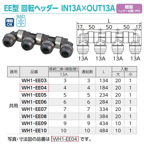 【WH1-EE05】オンダ製作所 EE型 回転ヘッダー IN13A×OUT13A 連結数5 大ロット 入数:20_1