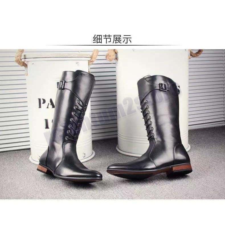 ロングブーツ バイクブーツ Pu革 かっこいい コスプレイヤー ステージ用靴 バイク用品 メンズシューズ 冬 防寒防風 革ブーツ 値下げ 革ブーツ