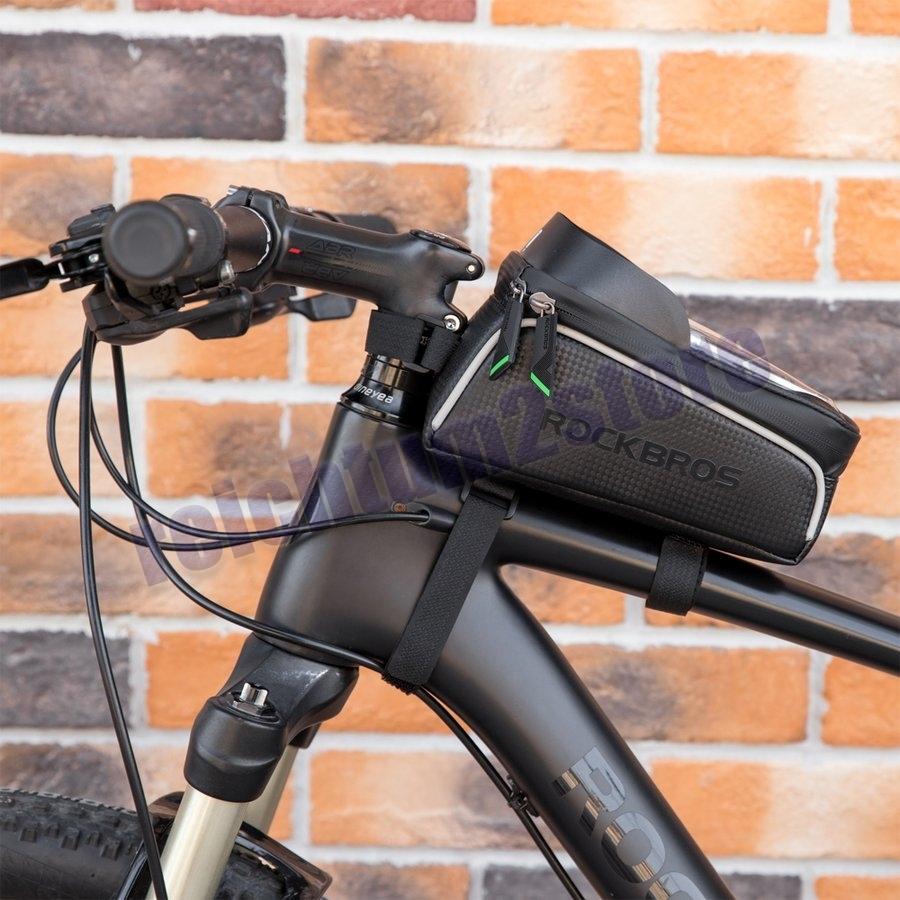 トップチューブバッグ フレームバッグ 自転車 簡易パンク修理キット タイヤレバー スマホホルダー 6 5インチ Pe4d Reichtum2store 通販 Yahoo ショッピング