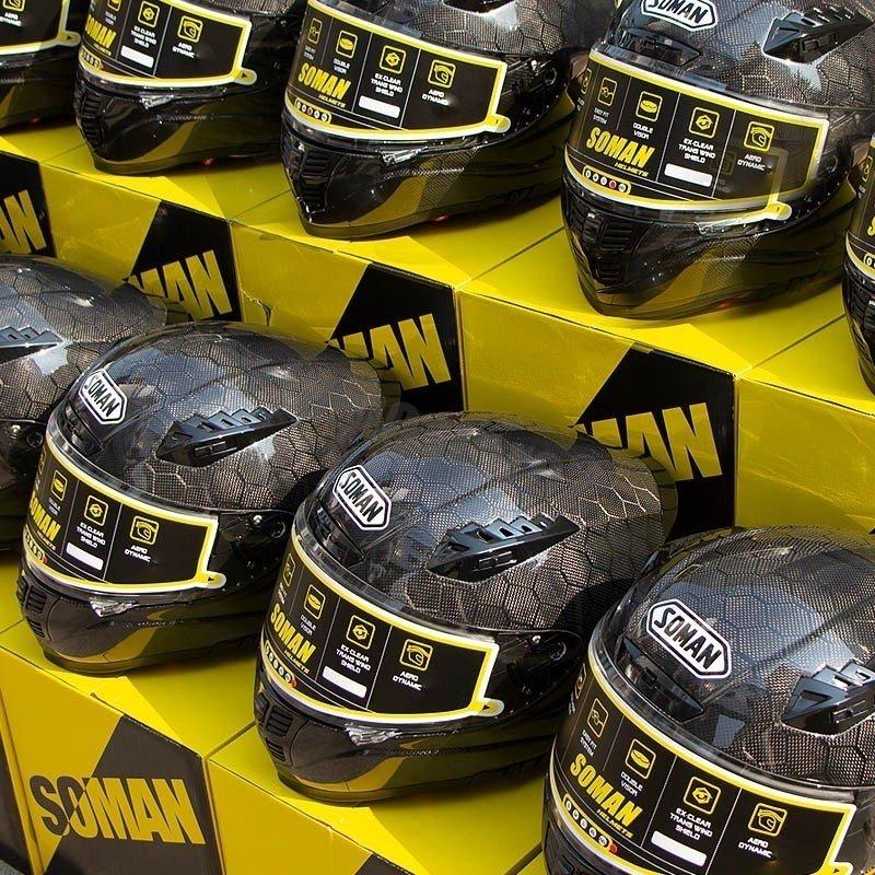カーボンファイバー システム フルフェイスヘルメットシールド