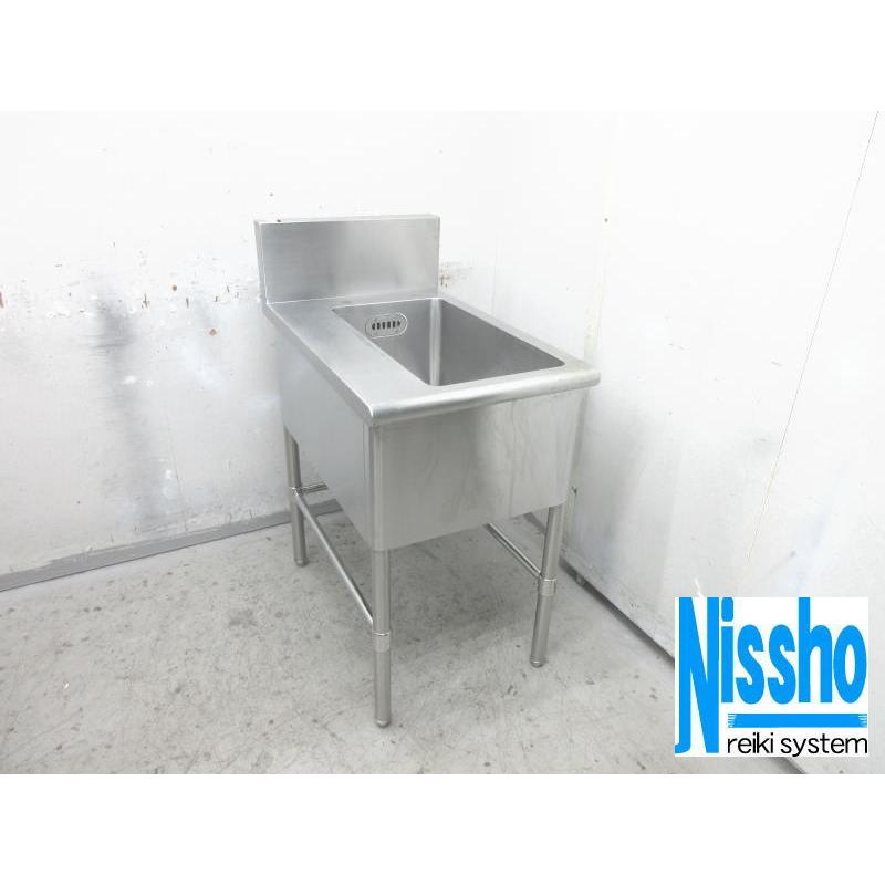 流し台 シンク 収納 左水槽 新古品 □中古 ステンレス1槽シンク左台付き・500×800×840/1030(mm)・厨房