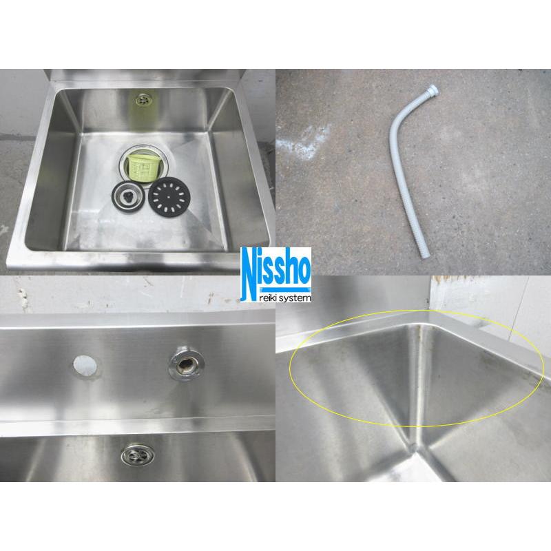 □中古 ステンレス1槽シンク・三方枠・600×600×800/950(mm □中古 ステンレス1槽シンク・三方枠・600×600×800/950(mm