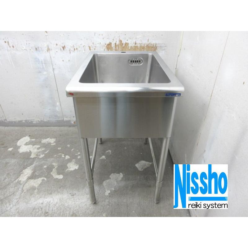 マルゼン（MARUZEN） □中古 ステンレス1槽シンク・三方枠・500×750 
