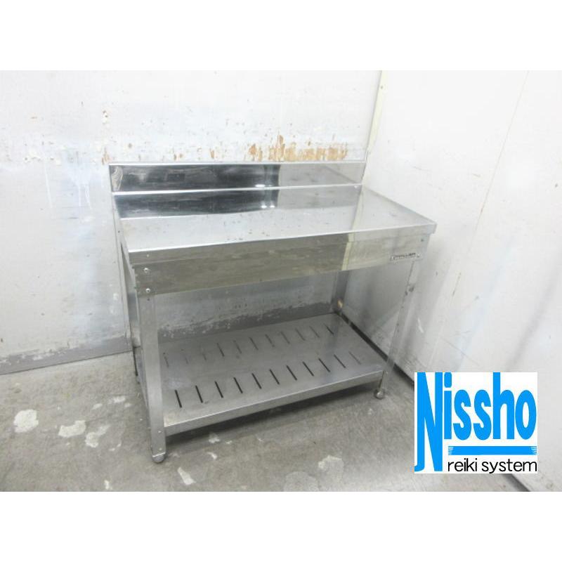 業務用　ステンレス作業台　バックガード有り □中古 ステンレス作業台・バックガード付き・905×450×700/820