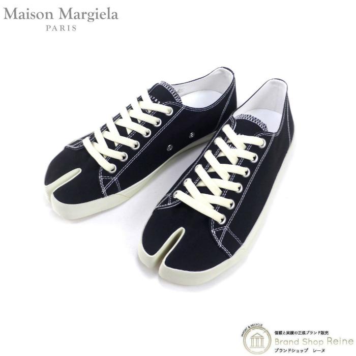 送料0円】 メゾンマルジェラ 黒色 ブラック 白色 ホワイト スニーカー レディース メゾンマルジェラ MAISON MARGIELA 黒色 ブラック スニーカー