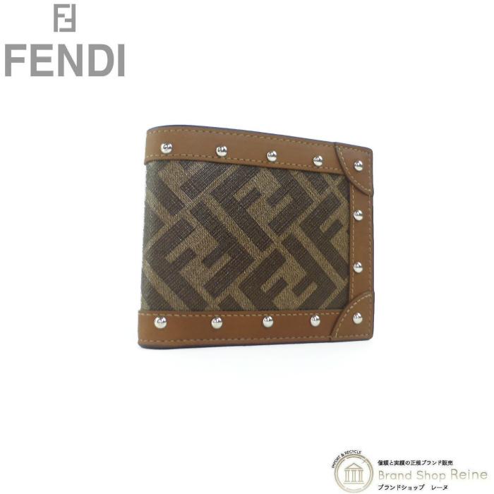 フェンディ （FENDI） FF スタッズ 二つ折り 札入れ 財布 7M0169
