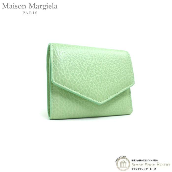メゾン マルジェラ(Maison Margiela) エンベロープ レザー コンパクト 三つ折り 財布 S56UI0136 MATCHA 新品