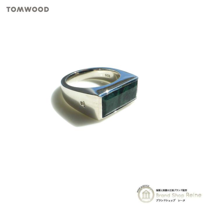 トムウッド （TOM WOOD）Peaky Ring ピーキー リング グリーンマーブル シルバー 925 指輪 #60 19号