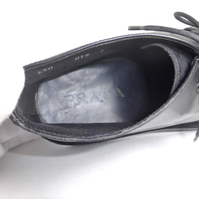 プラダ （PRADA） レザー チャッカ ブーツ アンクル 靴 メンズ シューズ #7 ブラック（中古）｜reine-web｜07