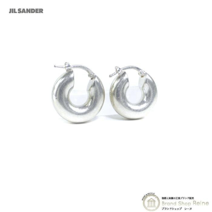 JIL SANDER シルバー フープピアス J11VG0003 JIL SANDER ジルサンダー （JIL SANDER） フープ ロゴ ピアス
