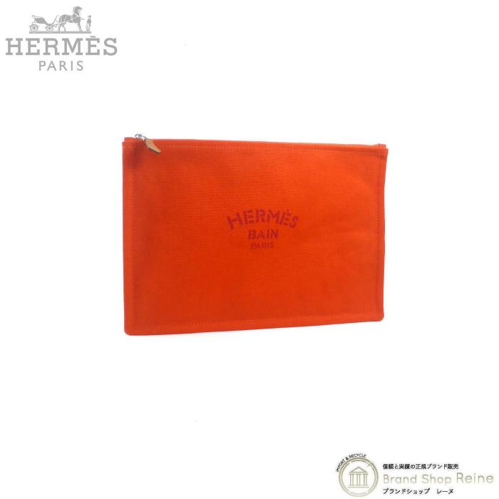 エルメス （HERMES） ヨッティング GM フラット ポーチ クラッチ バッグ オレンジ（新品） :22-038199:Brandshop