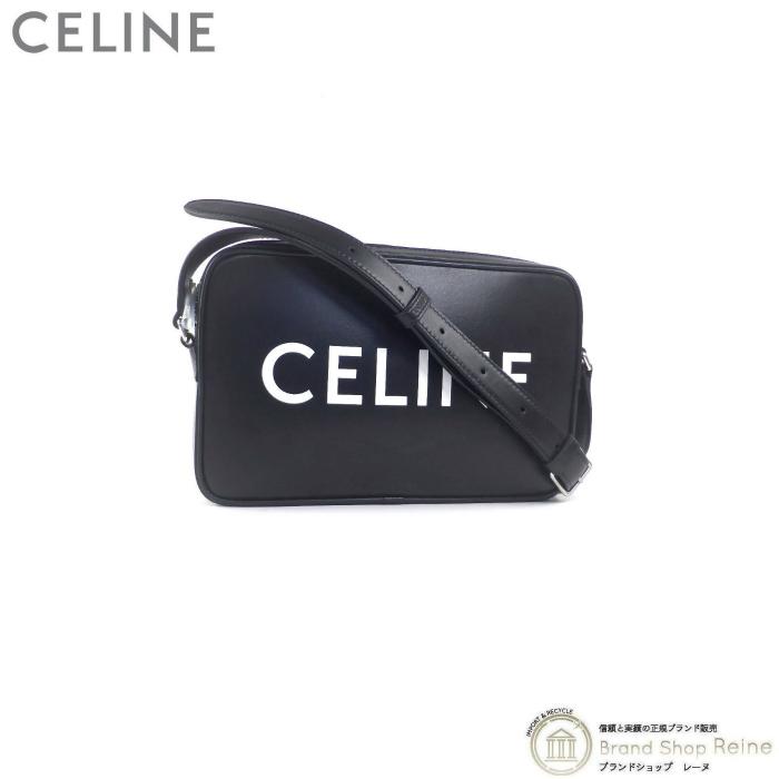 セリーヌ （CELINE） ロゴプリント ミディアム メッセンジャーバッグ 斜め掛け ショルダー バッグ メンズ 19450 ブラック（新品