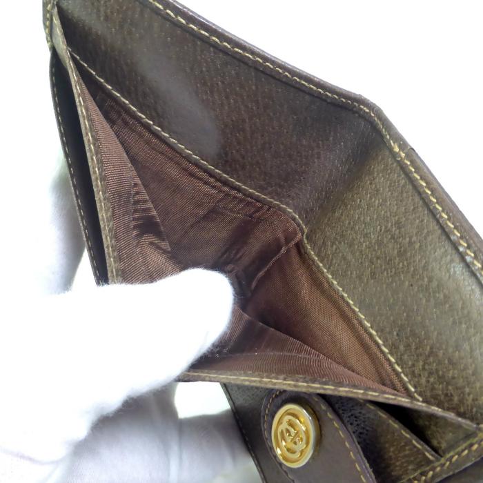 【良品】GUCCI オフィディア 折り財布 GG シェリーライン ブラウン Ophidia グッチ （GUCCI） オフィディア GG シェリーライン コンパクト