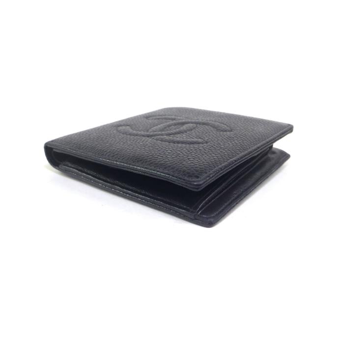 シャネル （CHANEL） ココマーク キャビアスキン 二つ折り コンパクト 財布 A13507 ヴィンテージ品 ブラック（中古）｜reine-web｜03
