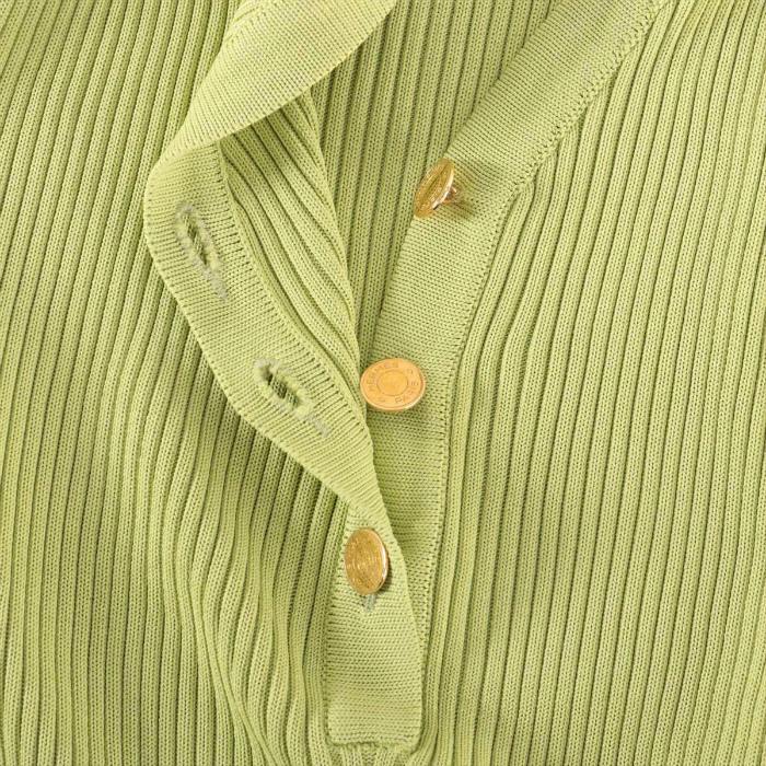 HERMES エルメス （HERMES） Vネック ノースリーブ リブ ニット  