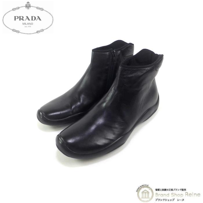 プラダ （PRADA） プラダスポーツ ショート ブーツ サイドジップ レザー ドライビング シューズ 靴 #37 1/2 ブラック（美品）中古 :  23-040729 : Brandshop Reine - 通販 - Yahoo!ショッピング