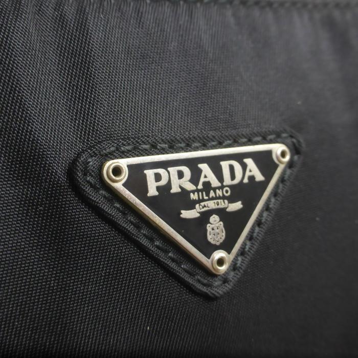 プラダ （PRADA） ナイロン テスート ビューティ バニティ コスメ ポーチ トライアングルロゴ ハンド バッグ B6840 ブラック（中古）｜reine-web｜06