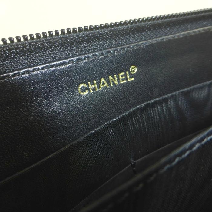 キャビアスキン シャネル （CHANEL） ココマーク ラウンドファスナー
