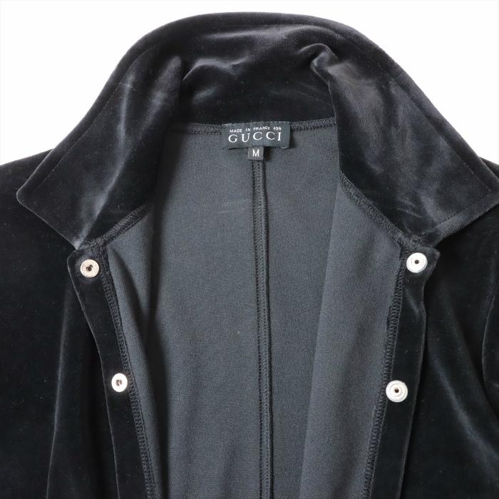 グッチ （GUCCI） ベロア シャツ 長袖 ブラック Mサイズ ウエア（中古 