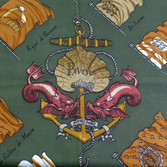 エルメス （HERMES） カレ 45 プチカレ スカーフ PAVOIS 船旗 シルク 