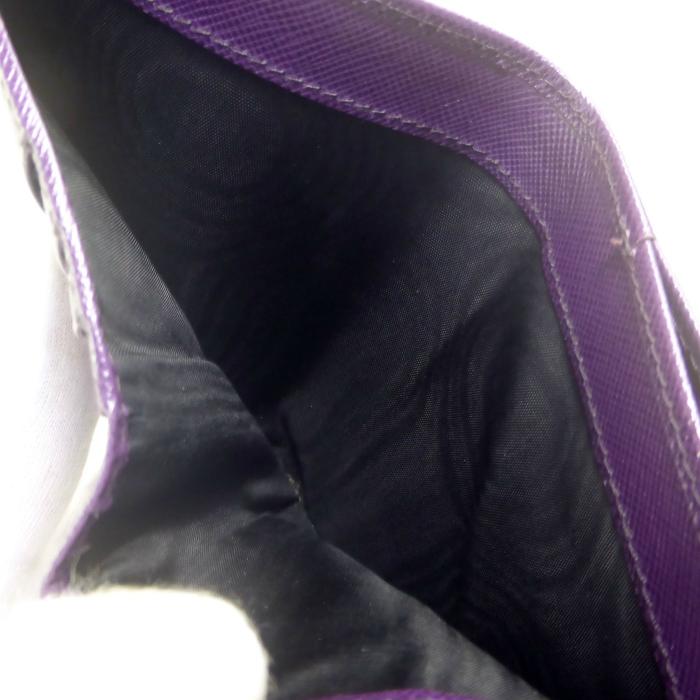 【✨極美品 希少✨】プラダ 三角ロゴ サフィアーノレザー 長財布 パープル 極美品】PRADA 長財布 三角ロゴ サフィアーノレザー ブラック 黒