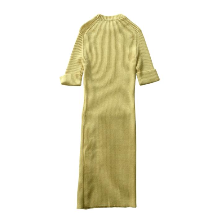 JIL SANDER（ジルサンダー） リネン ウール リブ ニット ワンピース