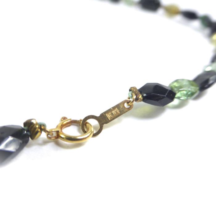 18K （ジュエリー） グリーン ストーン ネックレス ゴールド金具 19.2 