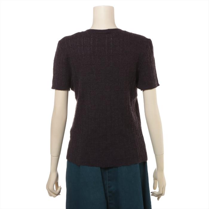 CHANEL 黒 半袖　カシミヤ100 38 CHANEL（シャネル） コットン カシミア 半袖 ニット トップス P17295