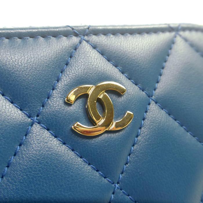 シャネル （CHANEL） ラムスキン マトラッセ ジップ コインパース カードケース 小銭入れ A69271 ブルー（美品）中古｜reine-web｜04