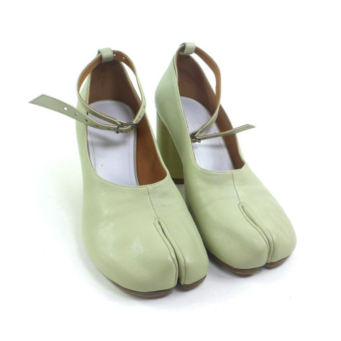 新品/39 メゾン マルジェラ 足袋 タビ TABI パンプス ライトグリーン