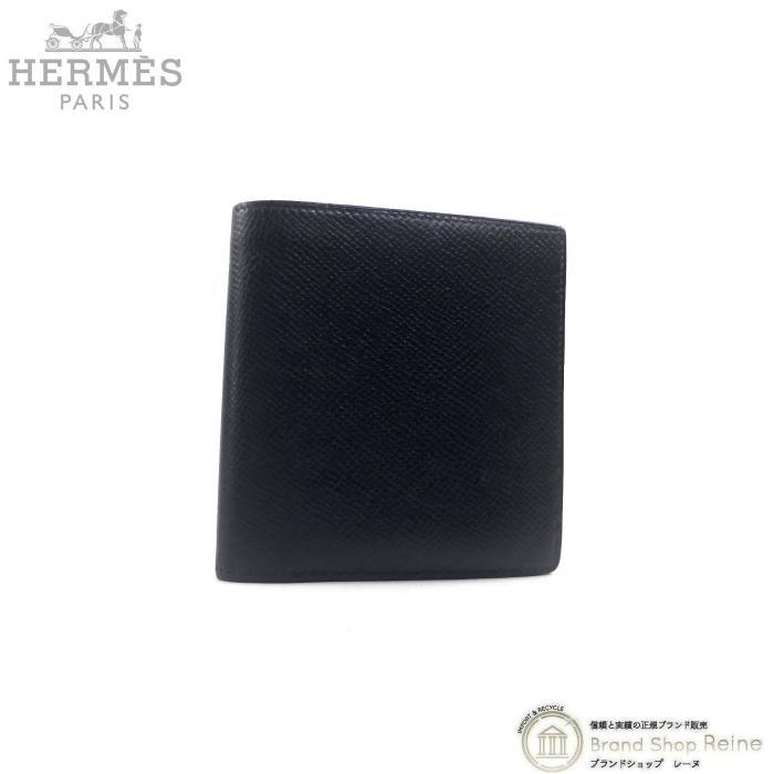 エルメス （HERMES） 二つ折り 財布 札入れ ブラック ヴィンテージ 